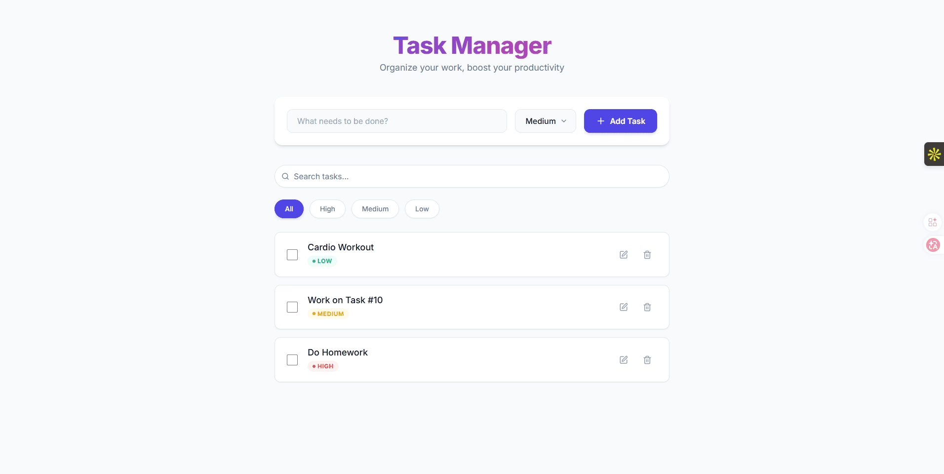 React Task Management