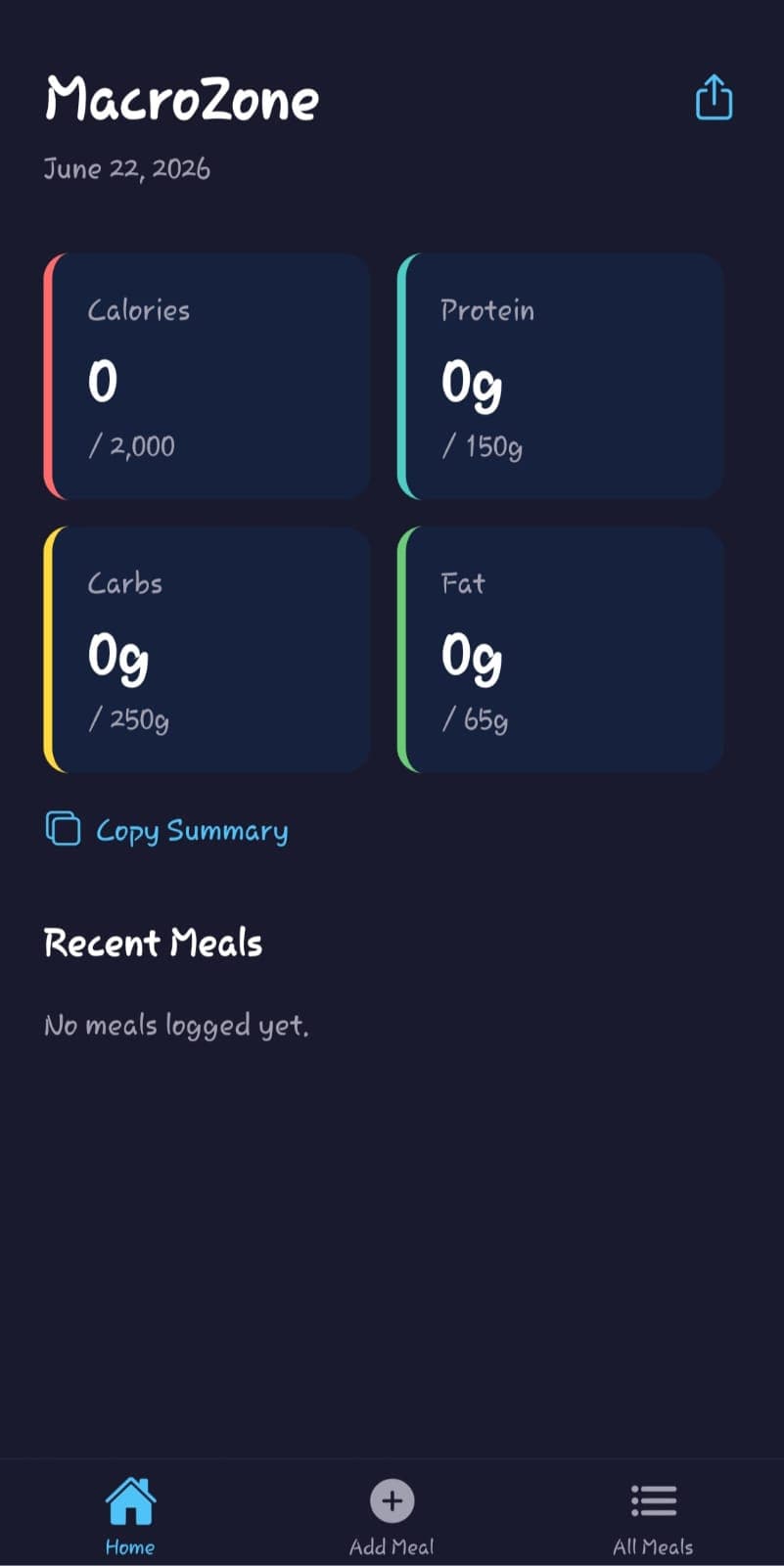 Macrozone - Meals Tracker Mobile App