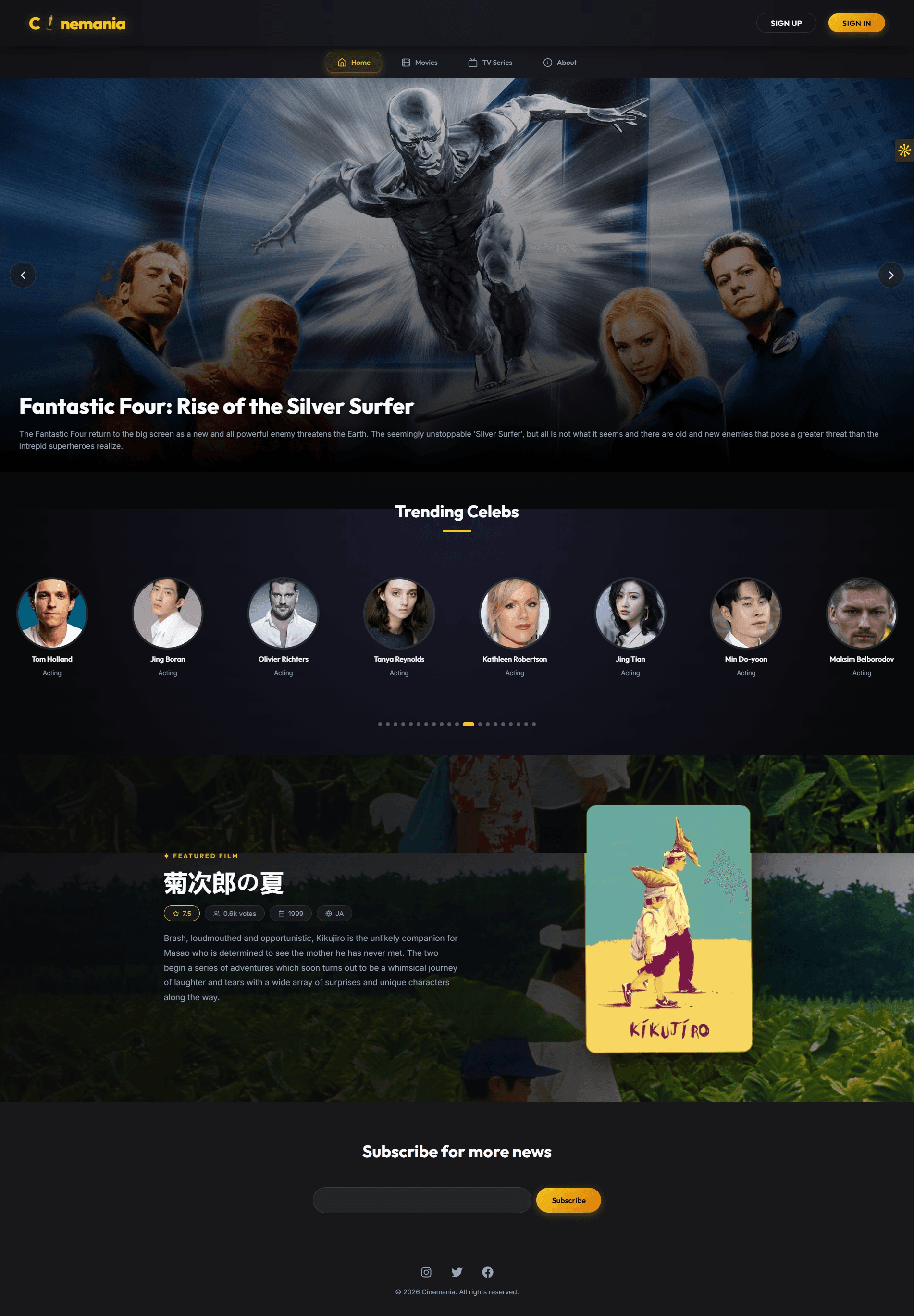 Cinemania — Movies & TV Platform