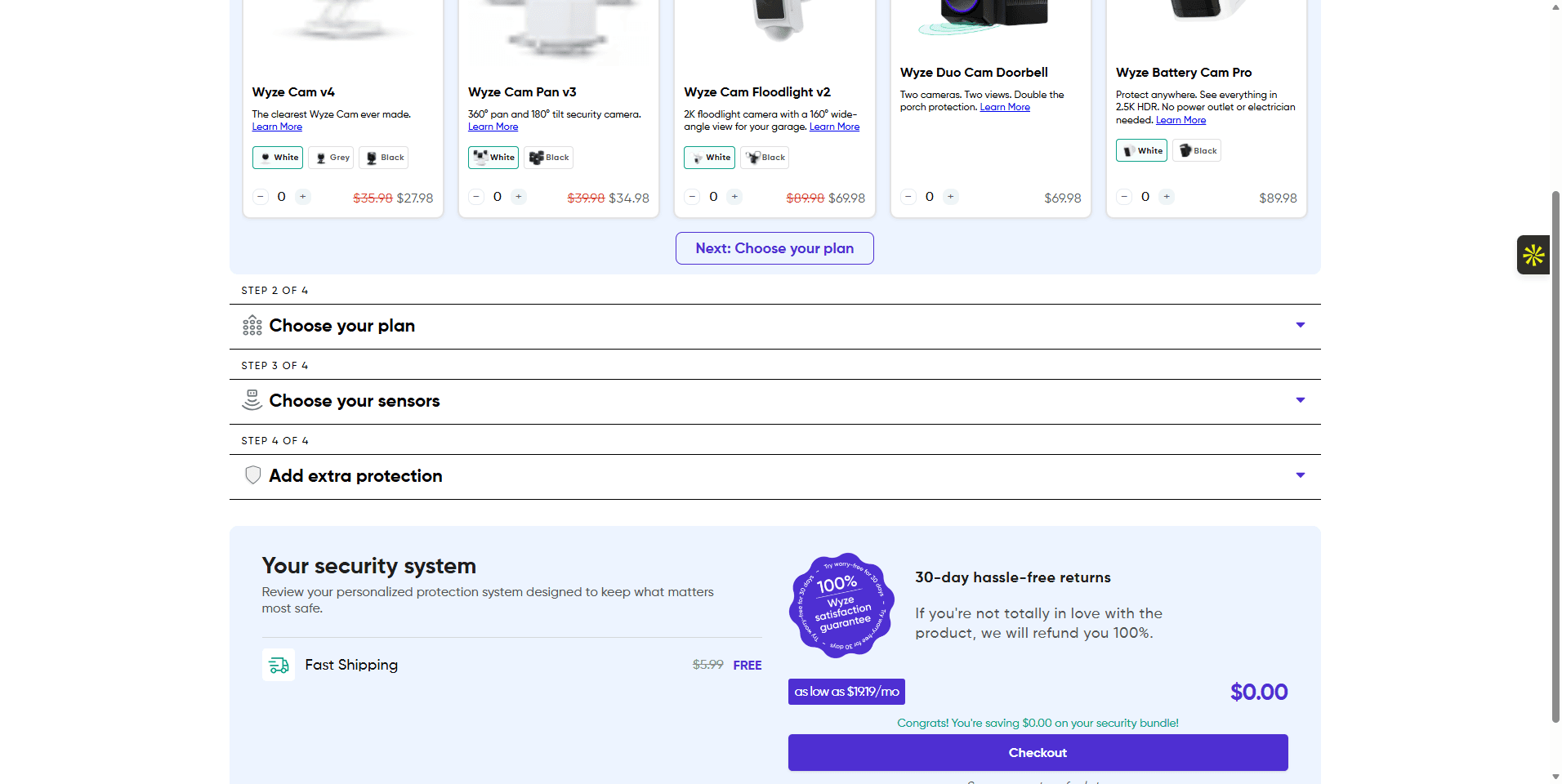 Bundle Builder - Home Security System Configurator