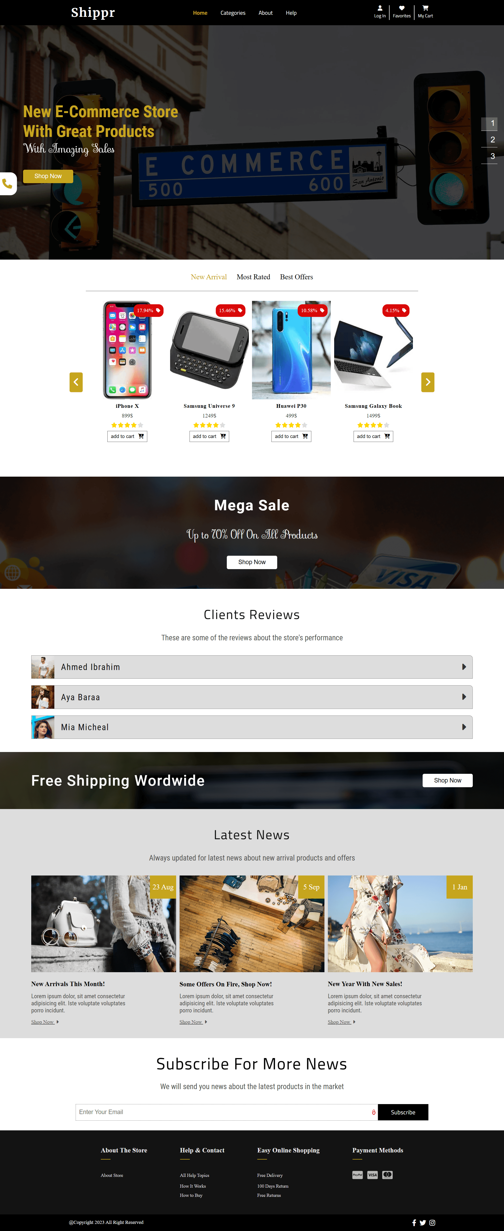 Shippr - E-commerce store