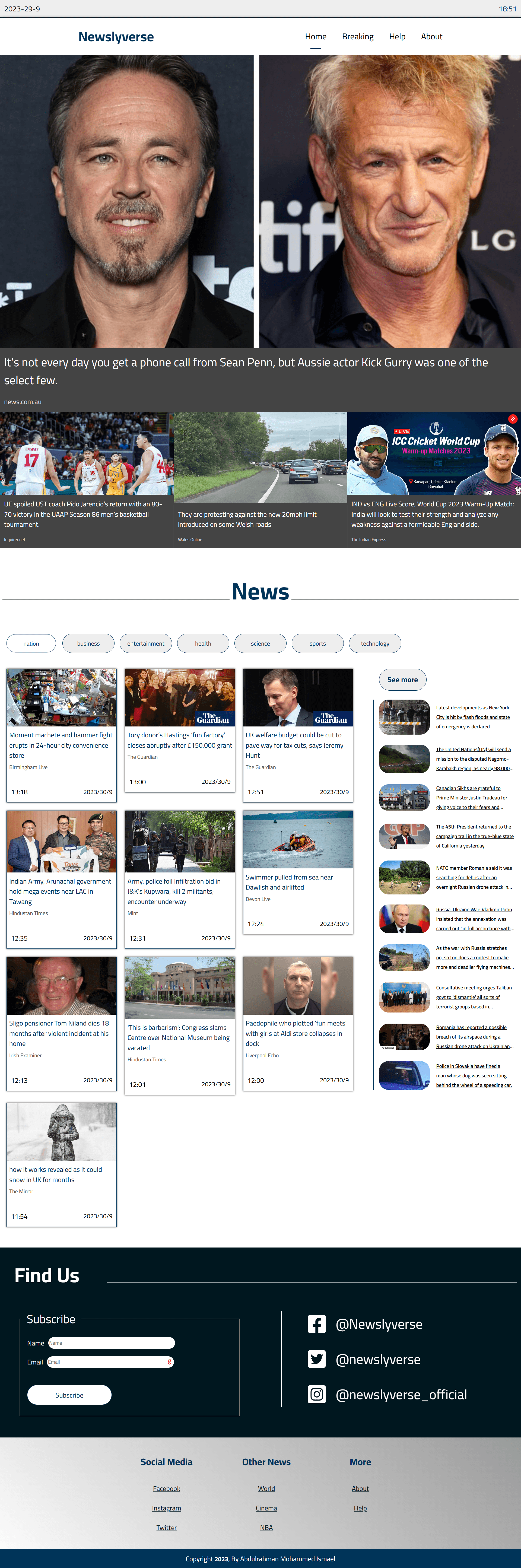Newslyverse - News Website