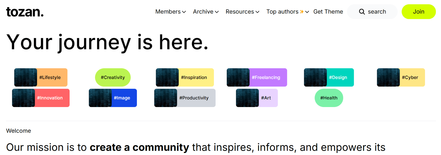 Tozan - Landing Page for startups